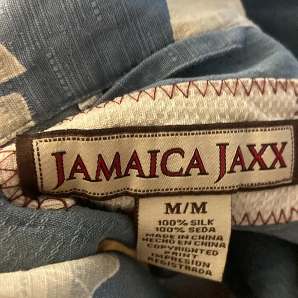 Jamaica Jaxx  Mens M Short Sleeve Shirt 100% Silk Bananas Hawaiian Vacation - Picture 3 of 3